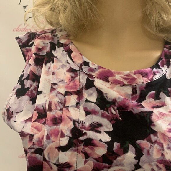 Attention. Size S-M. Bust 37. Floral Cap Sleeve Pleated Peplum Top. B51 - Picture 2 of 7